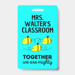 Custom Bee Badge Team Spirit Top Teacher Accessory ID Badge