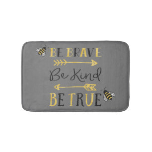 Custom Bee Brave Glitter Inspirational Bath Mat