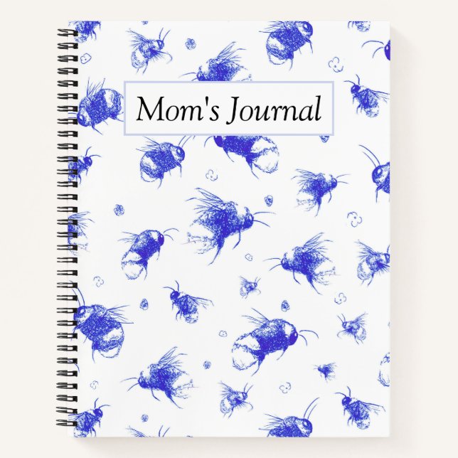 Custom Bee Journal Gift for Travel and Notes (Front)