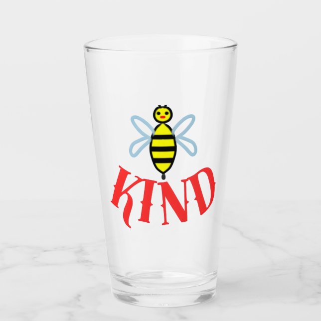 Custom Bee Kind Personalised Gift  Glass (Front)
