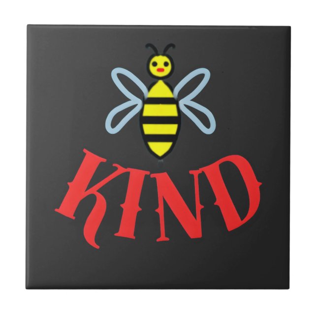 Custom Bee Kind Personalised Gift T-Shirt Ceramic Tile (Front)
