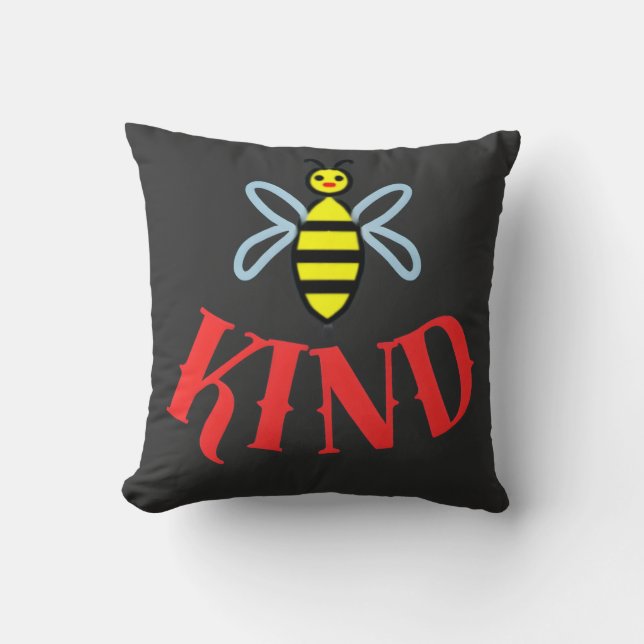 Custom Bee Kind Personalised Gift T-Shirt Cushion (Front)