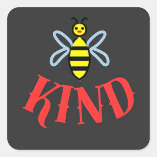 Custom Bee Kind Personalised Gift T-Shirt Square Sticker