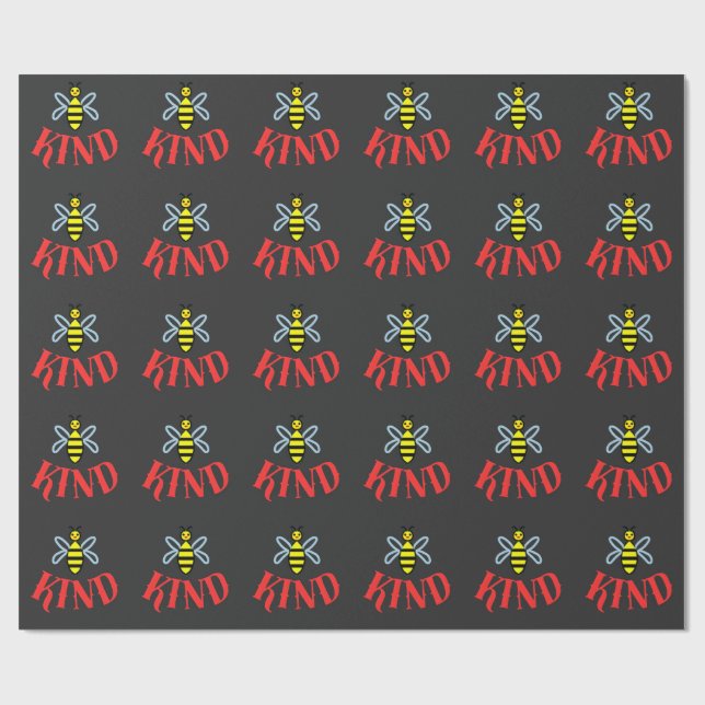 Custom Bee Kind Personalized Gift T-Shirt Wrapping Paper (Flat)