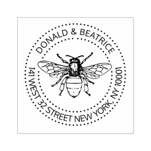 Custom Bee Return Address Rubber Stamp
