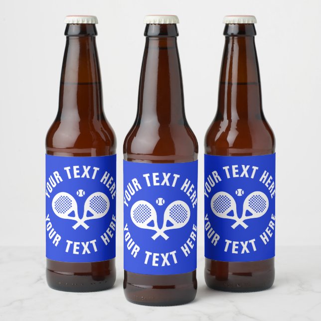 Custom beer bottle labels with padel racket logo (Bottles)