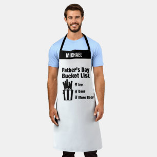 Custom Beer Lover Funny Father's day Bucket List Apron