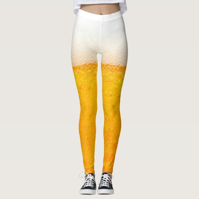 Custom Beer Pattern Full Length Leggings (Front)