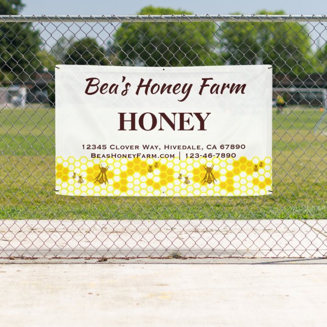 Custom Bees Honey Farm 3' x 5' Display Banner (Insitu)