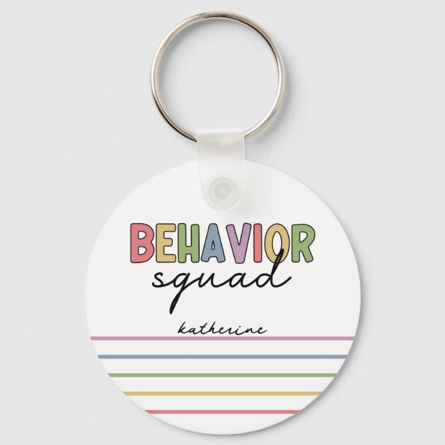 Custom Behaviour Squad | ABA Behaviour Therapist Key Ring (Front)