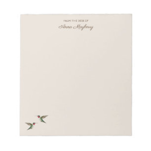 Custom Beige Hummingbird Notepad