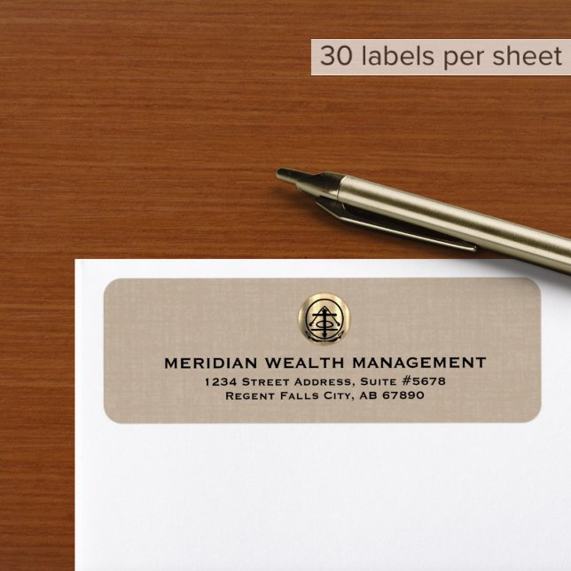 Custom Beige Linen Print Address Labels (Creator Uploaded)