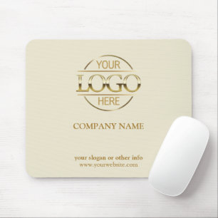 Custom Beige Promotional Company Business Logo Mouse Pad