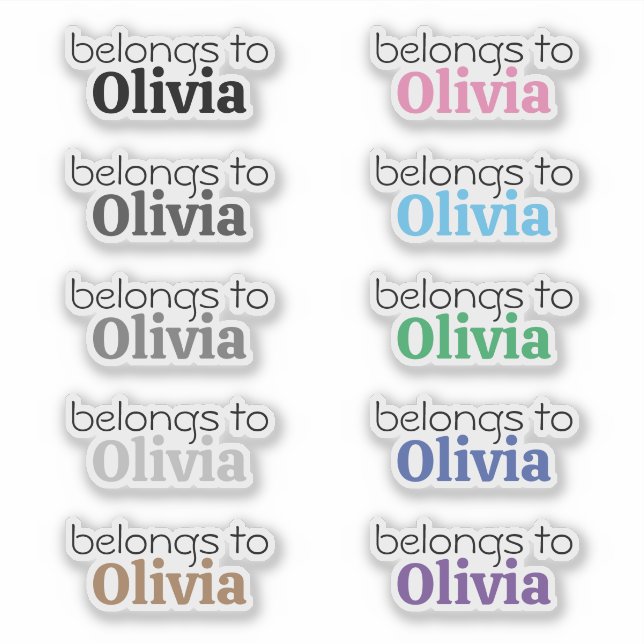Custom "Belongs To" Name Label Stickers (Front)