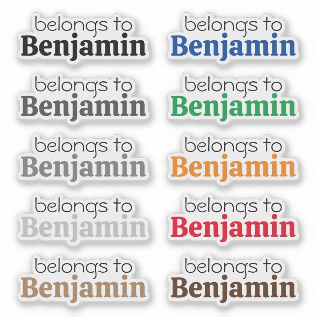 Custom "Belongs To" Name Label Stickers (Front)