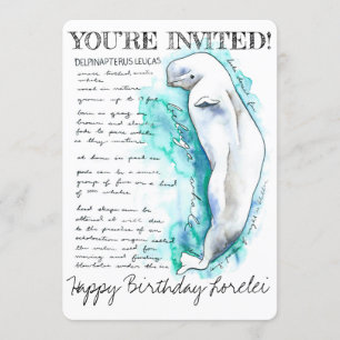 Custom Beluga Whale Illustration Invitation