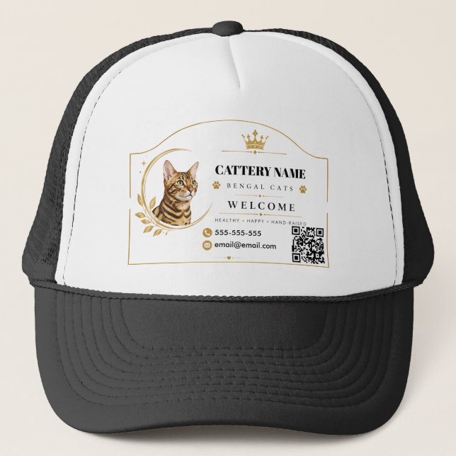 Custom Bengal Cattery Modern  Trucker Hat (Front)