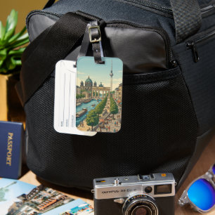 Custom Berlin Germany Vintage Travel Landmarks Luggage Tag