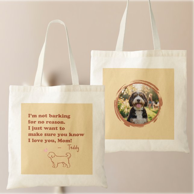 Custom Bernedoodle Mum Tote Bag with Pet Photo (Creator Uploaded)