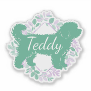 Custom Bernedoodle Sticker Matcha Green Silhouette