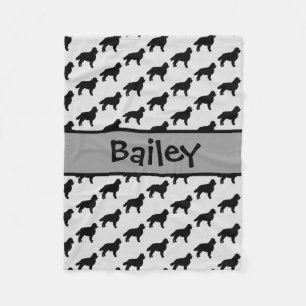 Custom Bernese Mountain Dog Silhouette Fleece Blanket