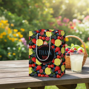 Custom Berries & Citrus Pattern Paper Gift Bag