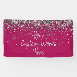 Custom Berry and Silver Customised Birthday Party Banner