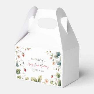 Custom Berry First Birthday Strawberry Favour Box