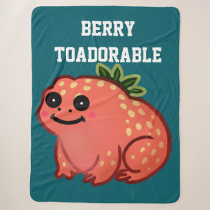 Custom Berry Toadorable Strawberry Frog  Sherpa Blanket
