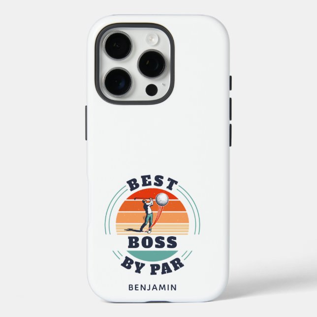 Custom Best Boss By Par Retro Golf Lover Case-Mate iPhone Case (Back)