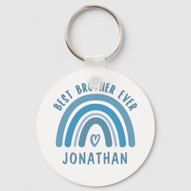 Custom Best Brother Ever Rainbow Brother Gifts Key Ring (Front)