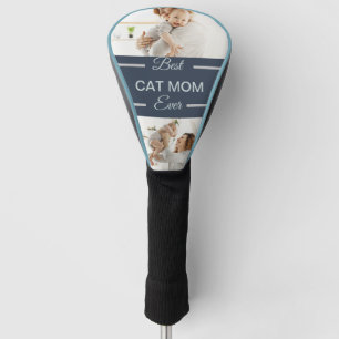 Custom Best cat mum ever 2 photo gifts Golf Head Cover