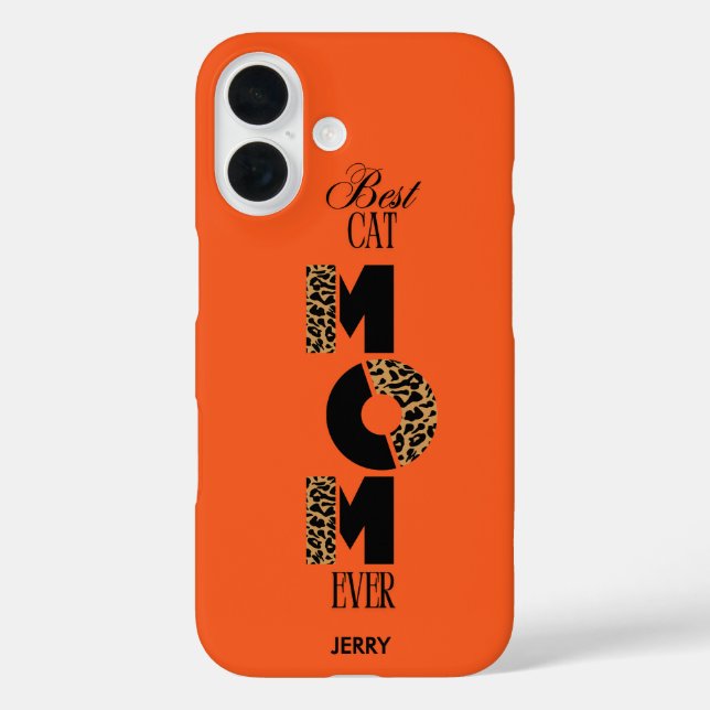 Custom Best Cat Mum Leopard Print Case-Mate iPhone Case (Back)