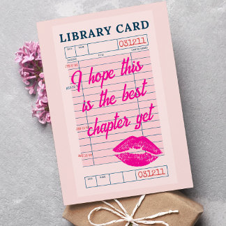 Custom Best Chapter Yet Cute Bookish Library Gift Holiday Card