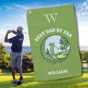 Custom Best Dad By Par Personalised Men's  Golf Towel