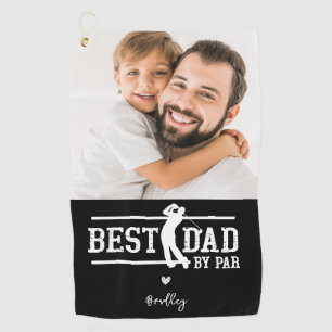 Custom Best Dad by Par Photo Golf Towel