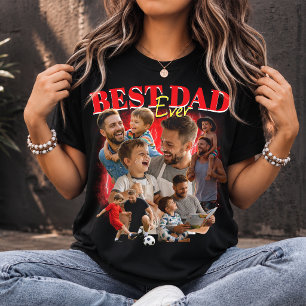 Custom Best Dad Ever Bootleg Style Dad Collage T-Shirt