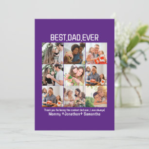 Custom Best Dad Ever Fathers Day 9 Photo Collage Holiday Card