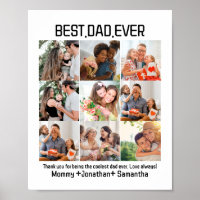 Custom Best Dad Ever Fathers Day 9 Photo Collage