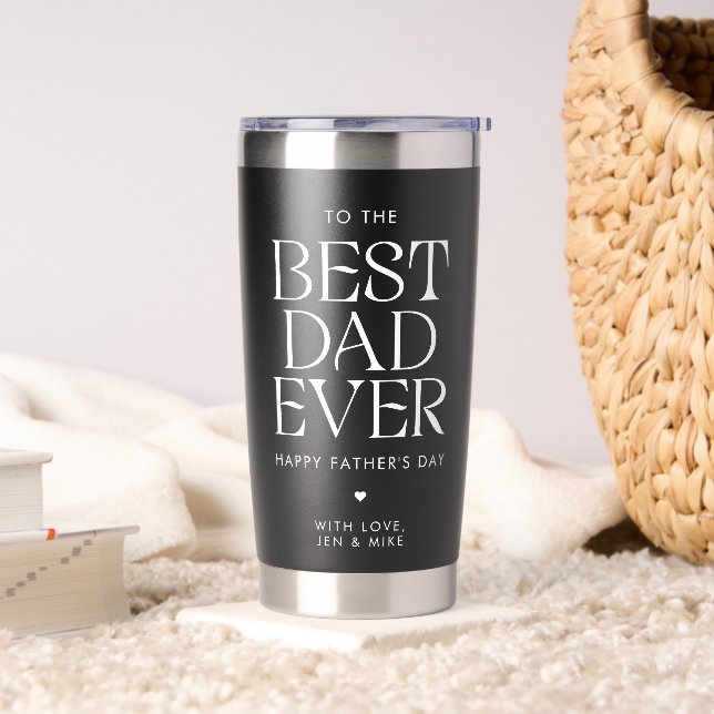 Custom Best Dad Ever Modern Father's Day Elegant Insulated Tumbler (Living Room)