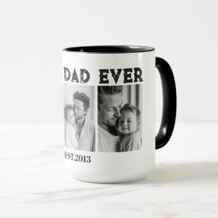 Custom Best Dad Ever Photo Collage EST Year Mug