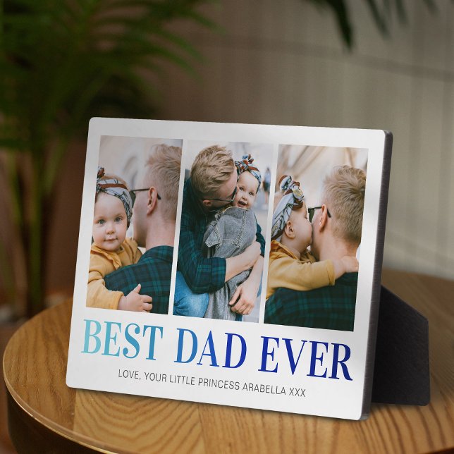 Custom Best Dad Ever Photo Collage Plaque (Creator Uploaded)