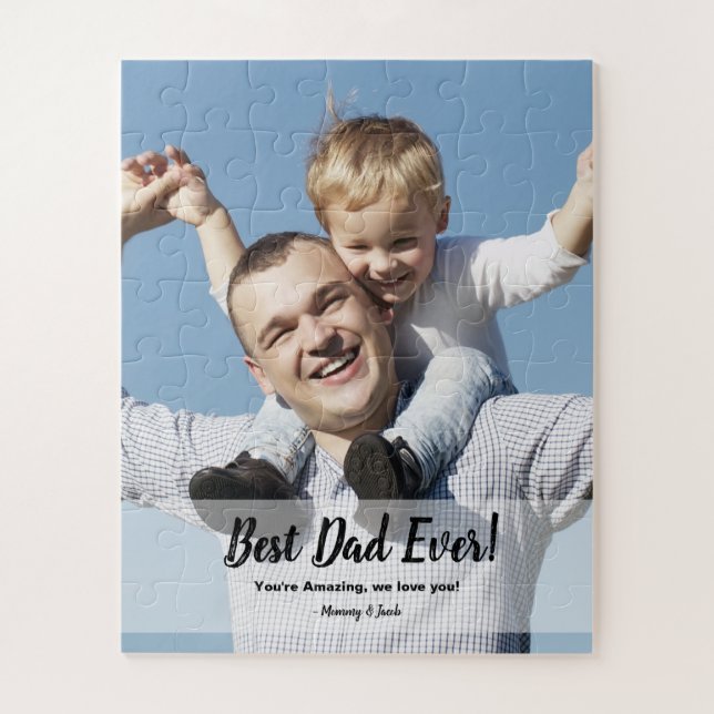 Custom Best Dad Ever! Photo Father's day Jigsaw Puzzle (Vertical)