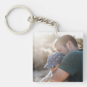 Custom Best Dad Ever Two Sided Photo Key Chain