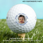 Custom Best Dad Ever White Blue Photo Golf Balls<br><div class="desc">Most Tee-Riffic Dad ... Two of your favourite things , golf and your kid ! Surprise the Dad and Golf Lover with these super cute photo custom golf balls and matching golf accessories. Now he can take his kid with him as he play's 18 holes . Customise these golf balls...</div>