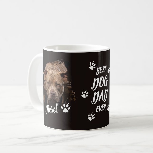 Custom Best Dog Dad Ever Gift Personalised Coffee Mug (Front Left)