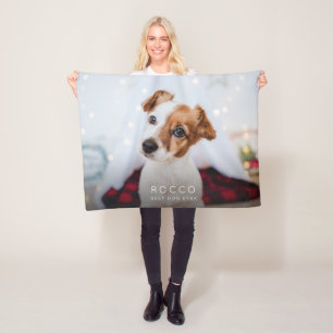 Custom Best Dog Ever Modern Simple Cosy Fleece Blanket