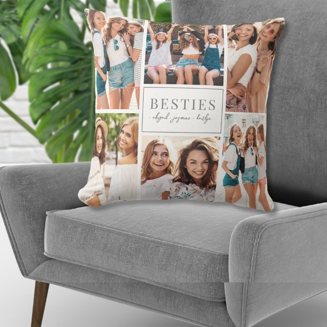 Custom Best Friend BFF Photo Collage Cushion (Custom Best Friend BFF Photo Collage Throw Pillow )
