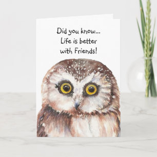 Custom Best Friend Birthday with Cute Owl Humor Card