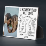 Custom Best Friend Gift I Wish You Lived Next Door Plaque<br><div class="desc">The "I Wish You Lived Next Door" Custom 5x7 Easel is more than just a gift; it's a symbol of your unbreakable bond. Surprise your best friend with a personalised keepsake that they'll treasure forever. Celebrate your Best Friends Forever with our personalised 5x7 easel, a heartfelt tribute to your cherished...</div>